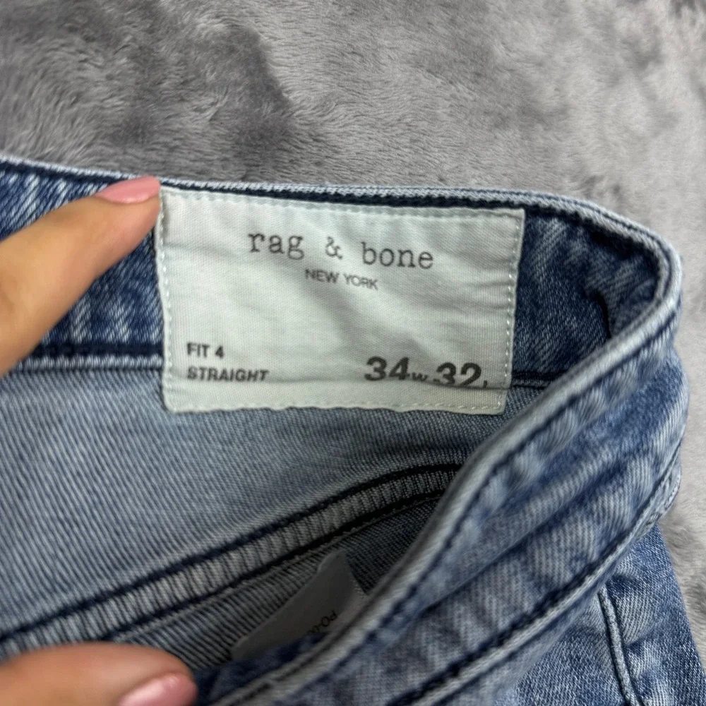 Rag & Bone Jeans Mens 34 Blue Fit 4 Straight Damian MED24H1247RGDM